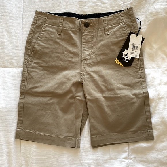 Volcom Boys Shorts Youth size 26 / 12Y Khaki - Picture 2 of 3